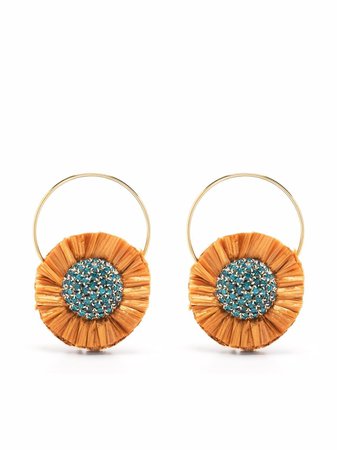 La DoubleJ saturn crystal-embellished earrings