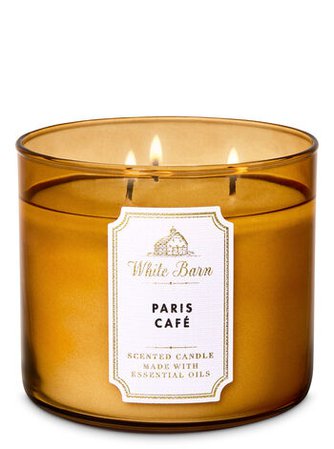 *clipped by @luci-her* Paris Café 3-Wick Candle - White Barn | Bath & Body Works