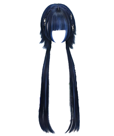 Dalao Home | Highlight Blue/Black Short Synthetic Wig Jellyfish (Dei5 edit)
