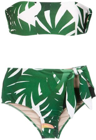 tropical print bikini set