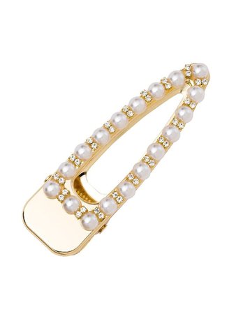 Gold pearl hair clip