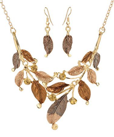 Novadab Crystal & Goldtone Leaf Lariat Necklace | zulily
