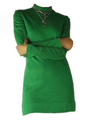 green structured dress