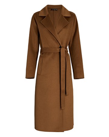LAMARQUE Vanessa Wrap Coat In Brown | INTERMIX®