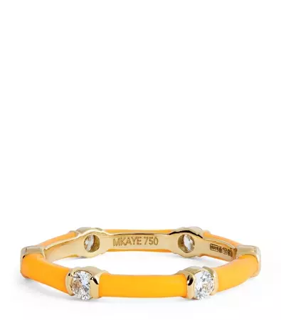 MELISSA KAYE Yellow Gold, Diamond and Enamel Zea Ring
