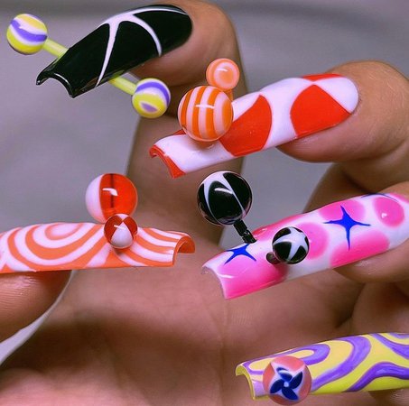 funky patterned nails