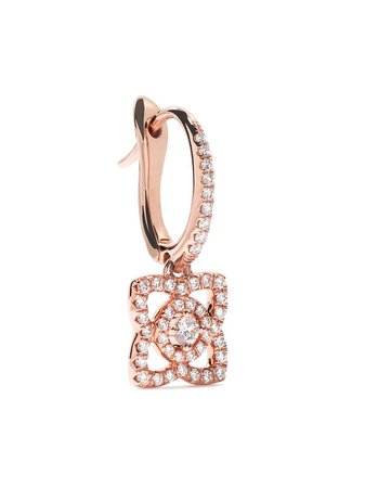 De Beers 18kt rose gold Enchanted Lotus diamond sleeper earrings