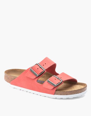 Madewell x Birkenstock® Arizona Soft Footbed Sandals in Red Nubuck