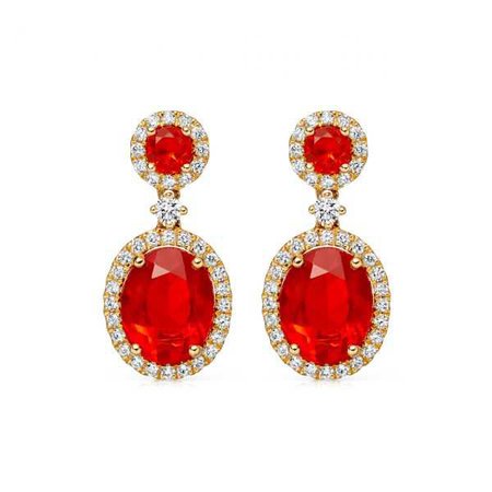 Fire Opal and Diamond double drop earrings - Kiki McDonough Jewellery - Sloane Square London | Kiki McDonough : Kiki McDonough Jewellery – Sloane Square London | Kiki McDonough