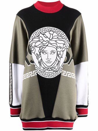 Versace Medusa-motif Panelled Sweatshirt - Farfetch