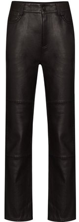 leather long straight pants