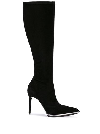 Black Alexander Wang Stiletto Knee Boots | Farfetch.com