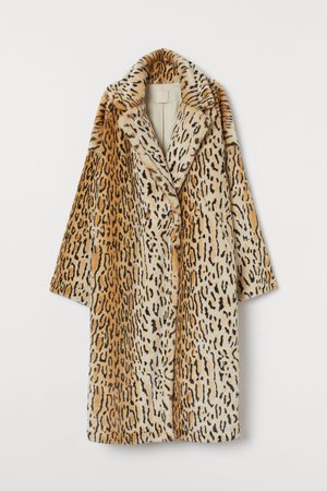 Faux Fur Coat - Beige/leopard print - Ladies | H&M US