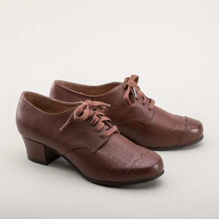 Ruth 1940s Oxfords in Brown