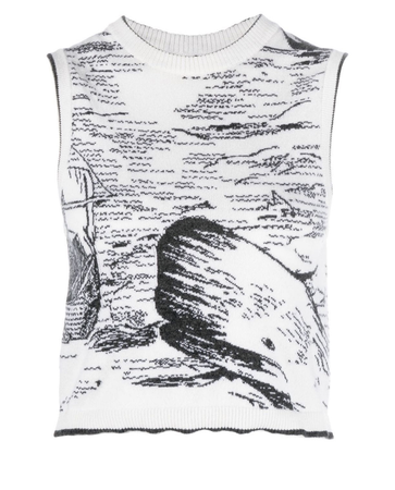 Thom Browne Nautical Toile crew neck shell top