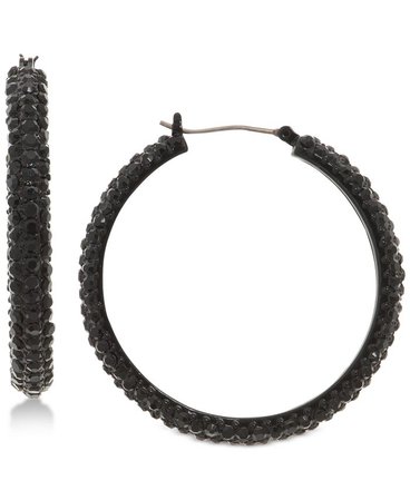 DKNY Micro-Pavé 1 2/3" Hoop Earrings, Created for Macy's & Reviews - Earrings - Jewelry & Watches - Macy's