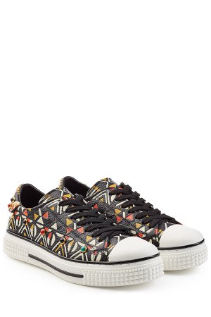 Stud Embellished Printed Leather Sneakers Gr. IT 41