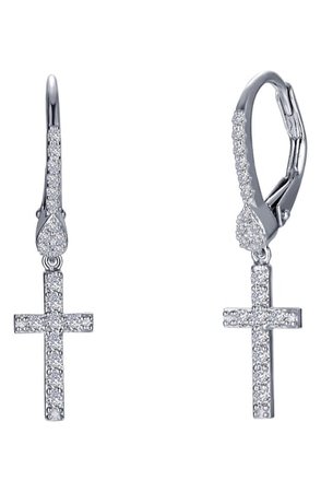 Lafonn Simulated Diamond Cross Drop Earrings | Nordstrom