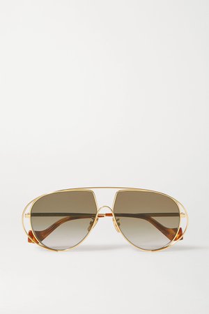 Gold Aviator-style gold-tone and tortoiseshell acetate sunglasses | Loewe | NET-A-PORTER