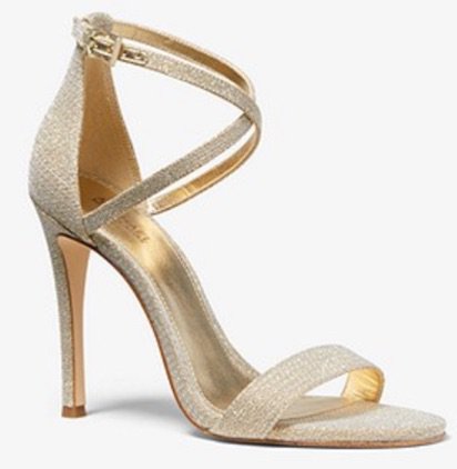Gold Glitter Heeled Sandal