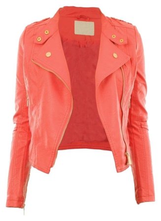 Coral Leather Jacket