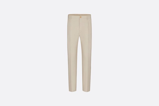 Beige Cotton Faille Pants with Roll-up Cuffs - Ready-to-Wear - Men's Fashion | DIOR