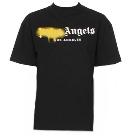 black and yellow palm angels shirt