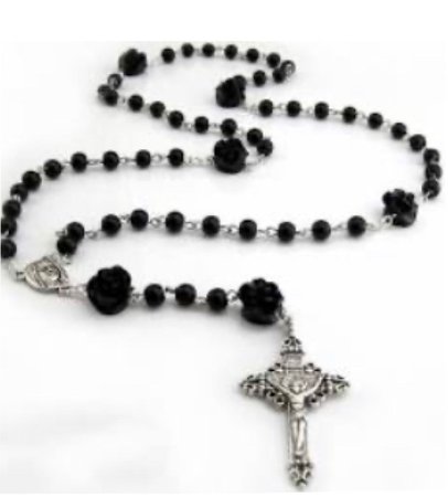 black rosary beads