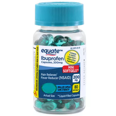 Equate Ibuprofen Mini Softgels, Pain Reliever and Fever Reducer, 200 mg, 80 Count - Walmart.com
