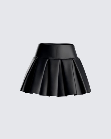 leather pleated skirt