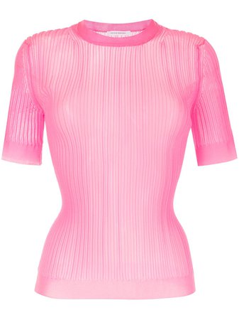 Cecilie Bahnsen sheer ribbed top - FARFETCH