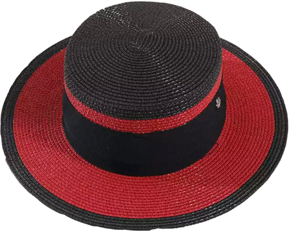 red and black hat