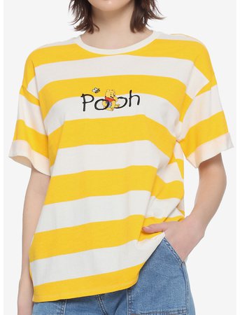 Disney Winnie The Pooh Logo Stripe Girls T-Shirt