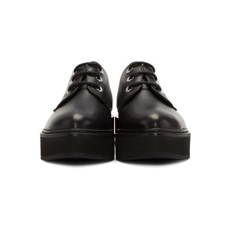 Alexander McQueen Black and Pink Creeper Derbys shoes