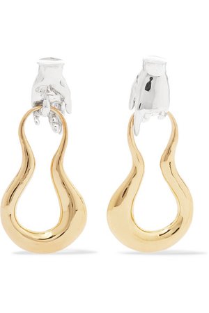 Paola Vilas | Paloma silver and gold-plated earrings | NET-A-PORTER.COM