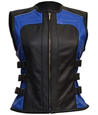 blue and black leather vest - Google Search