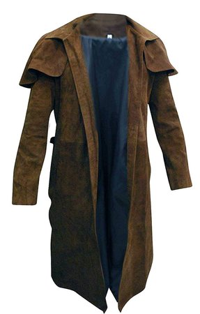 Men’s Long Length Suede Leather Trench Coat