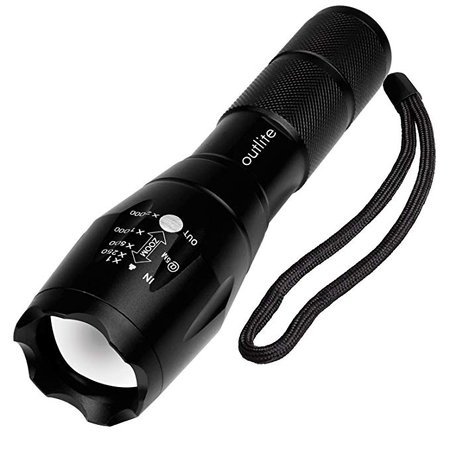 Amazon.com: Outlite A100 Portable Ultra Bright Handheld LED Flashlight with Adjustable Focus and 5 Light Modes, Outdoor Water Resistant Torch, Powered Tactical Flashlight for Camping Hiking etc: Sports & Outdoors