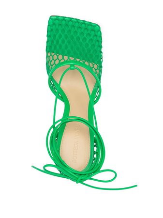 Shop green Bottega Veneta wrap-tie mesh pumps with Express Delivery - Farfetch