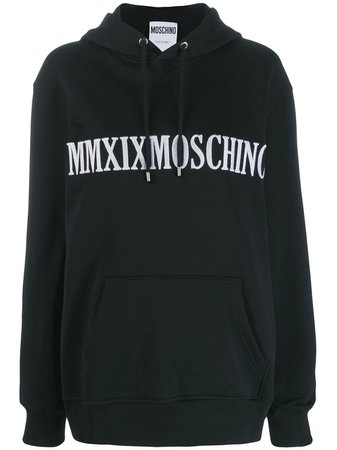 Moschino logo embroidered hoodie