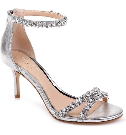 Jewel Badgley Mischka Darlene Embellished Ankle Strap Sandal (Women) | Nordstrom