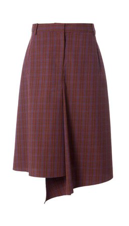 Menswear Check Drape Pencil Skirt