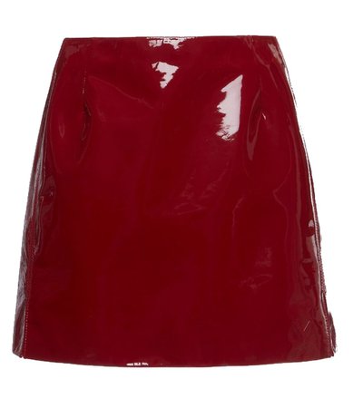 Valentino red patent leather mini skirt