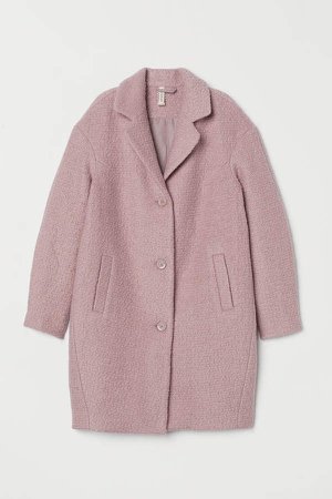 Wool-blend boucle coat - Pink