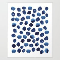 Preppy brushstroke free polka dots black and white spots dots dalmation animal spots design minimal Art Print by charlottewinter | Society6