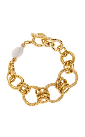 Gold-Plated Pearl Bracelet By Lizzie Fortunato