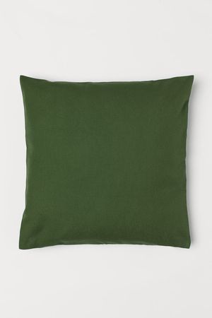 Canvas Cushion Cover - Dark green - Home All | H&M CA