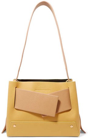Yuzefi - Biggy Color-block Textured-leather Tote - Yellow