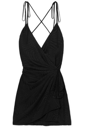 Attico | Satin-jacquard mini wrap dress | NET-A-PORTER.COM