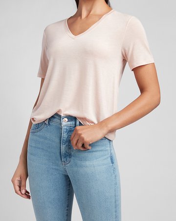 Relaxed V-neck Tee | Express